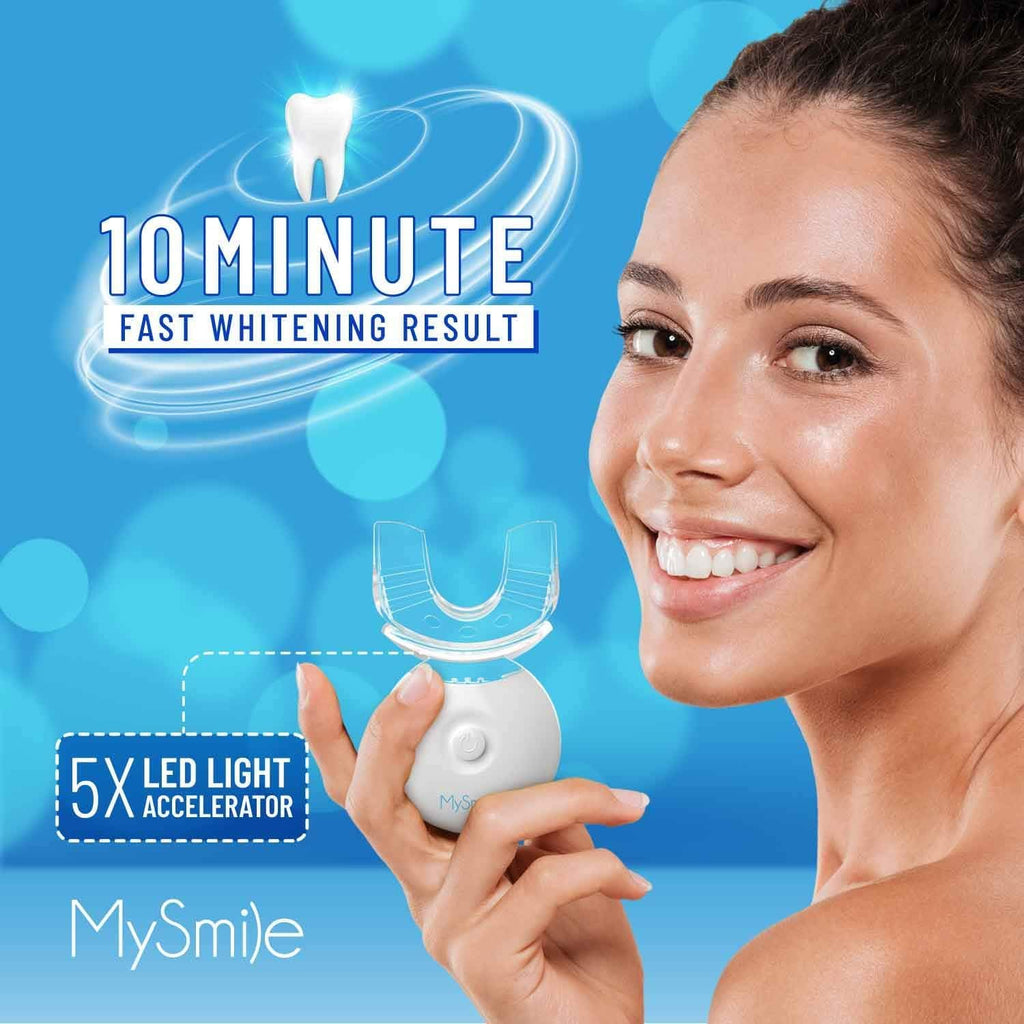 MySmile Teeth Whitening Gel Refills Pack 30+ Treatment Non-Sensitive Enamel Safe Tooth Whitener -10 Min Fast Whitening Teeth - Helps to Remove Stains from Coffee, Smoking, Wines（Excluding Tray Light）