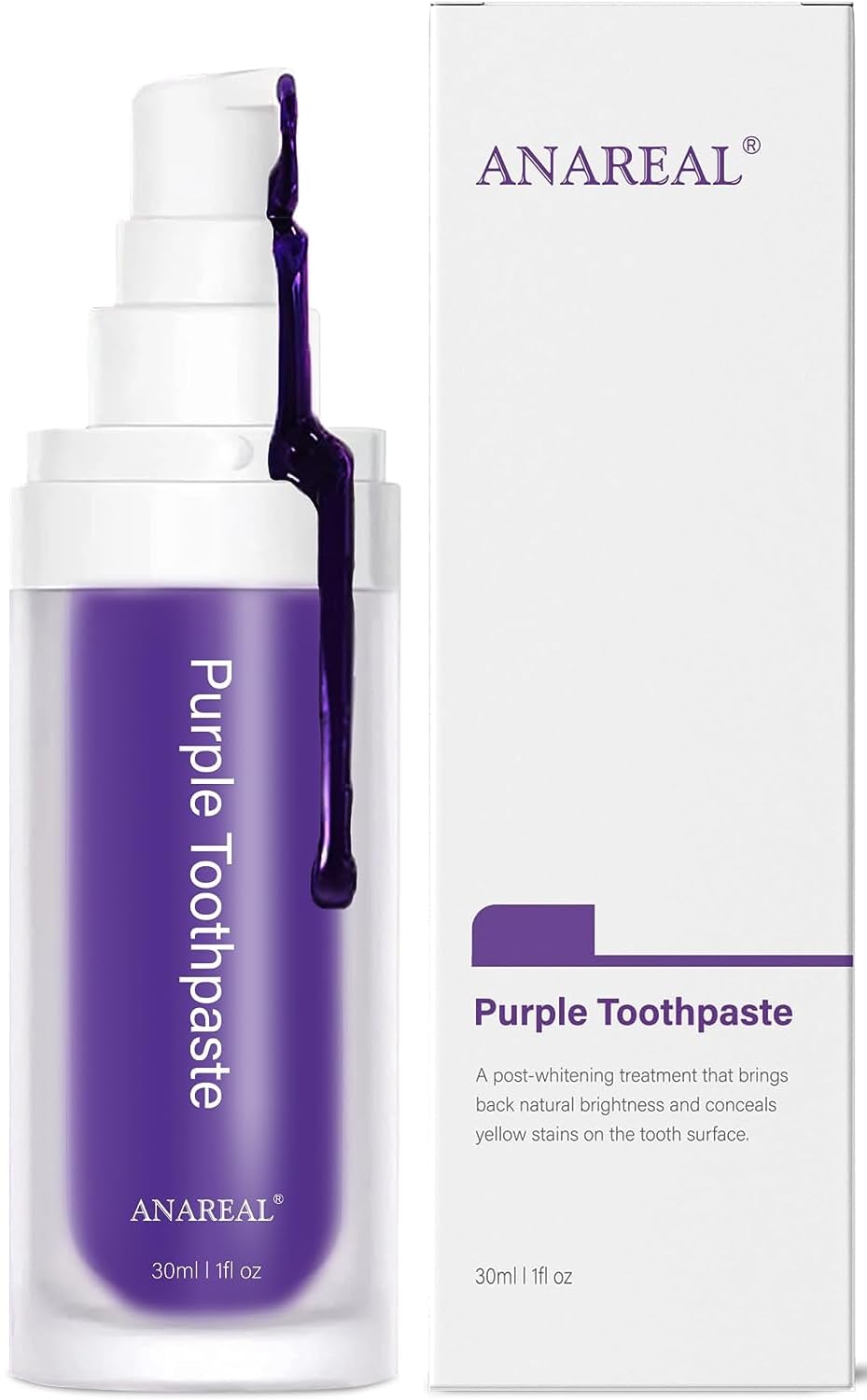 Teeth Whitening Purple Toothpaste - Tooth Whitener Gel 30ml