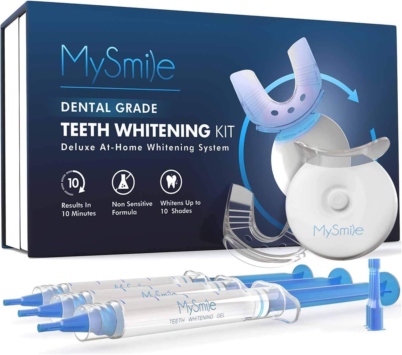 MySmile Teeth Whitening Gel Refills Pack 30+ Treatment Non-Sensitive Enamel Safe Tooth Whitener -10 Min Fast Whitening Teeth - Helps to Remove Stains from Coffee, Smoking, Wines（Excluding Tray Light）