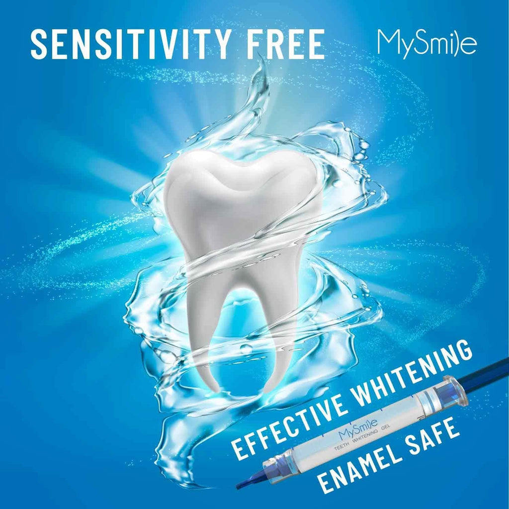 MySmile Teeth Whitening Gel Refills Pack 30+ Treatment Non-Sensitive Enamel Safe Tooth Whitener -10 Min Fast Whitening Teeth - Helps to Remove Stains from Coffee, Smoking, Wines（Excluding Tray Light）