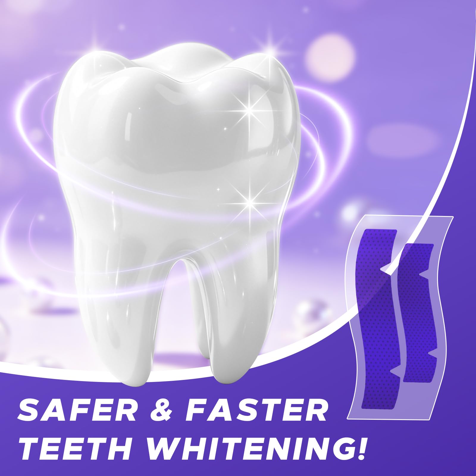 Purple Teeth Whitening Strip 20 Non-Slip Strips - Whitening for Teeth Sensitive, Professional Teeth Whitening Strips, Fast Remove Smoking, Coffee, Wine Stains, Teeth Whitening Kit Pack