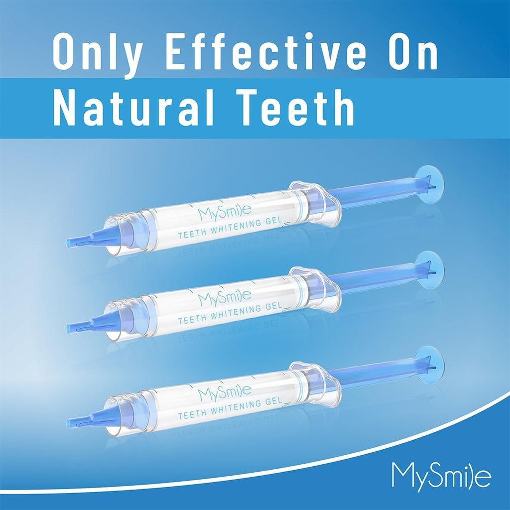MySmile Teeth Whitening Gel Refills Pack 30+ Treatment Non-Sensitive Enamel Safe Tooth Whitener -10 Min Fast Whitening Teeth - Helps to Remove Stains from Coffee, Smoking, Wines（Excluding Tray Light）
