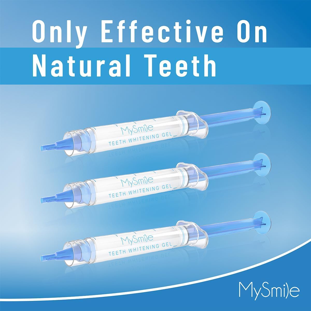 MySmile Teeth Whitening Gel Refills Pack 30+ Treatment Non-Sensitive Enamel Safe Tooth Whitener -10 Min Fast Whitening Teeth - Helps to Remove Stains from Coffee, Smoking, Wines（Excluding Tray Light）