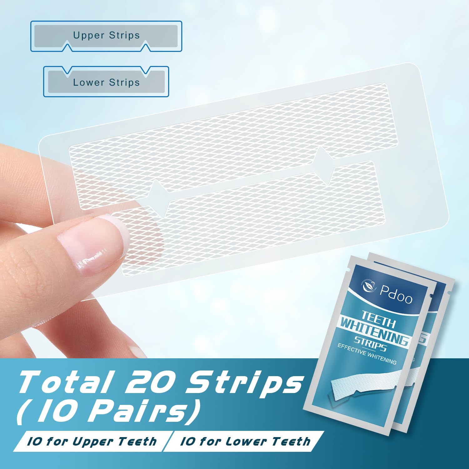 Purple Teeth Whitening Strip 20 Non-Slip Strips - Whitening for Teeth Sensitive, Professional Teeth Whitening Strips, Fast Remove Smoking, Coffee, Wine Stains, Teeth Whitening Kit Pack