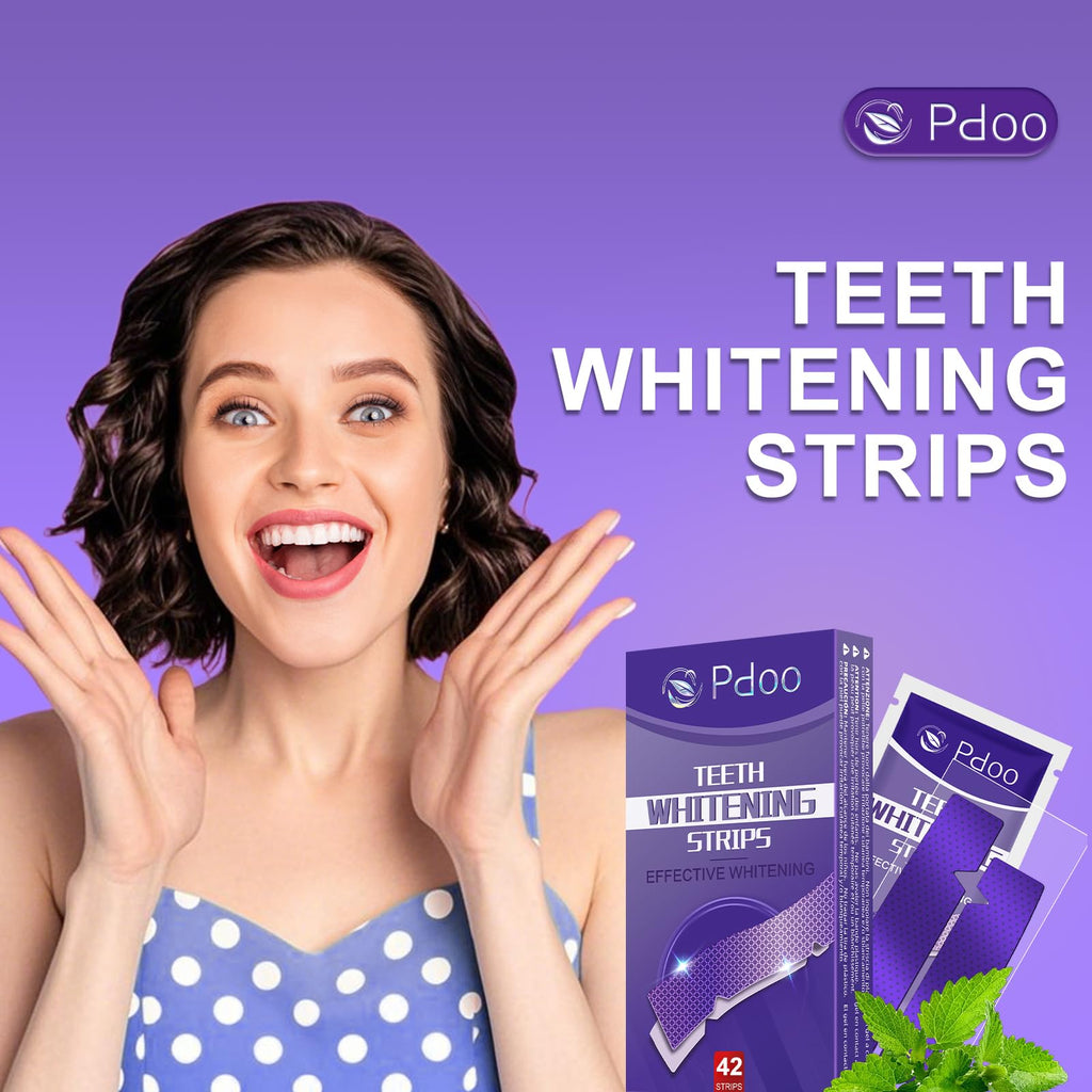 Purple Teeth Whitening Strip 20 Non-Slip Strips - Whitening for Teeth Sensitive, Professional Teeth Whitening Strips, Fast Remove Smoking, Coffee, Wine Stains, Teeth Whitening Kit Pack