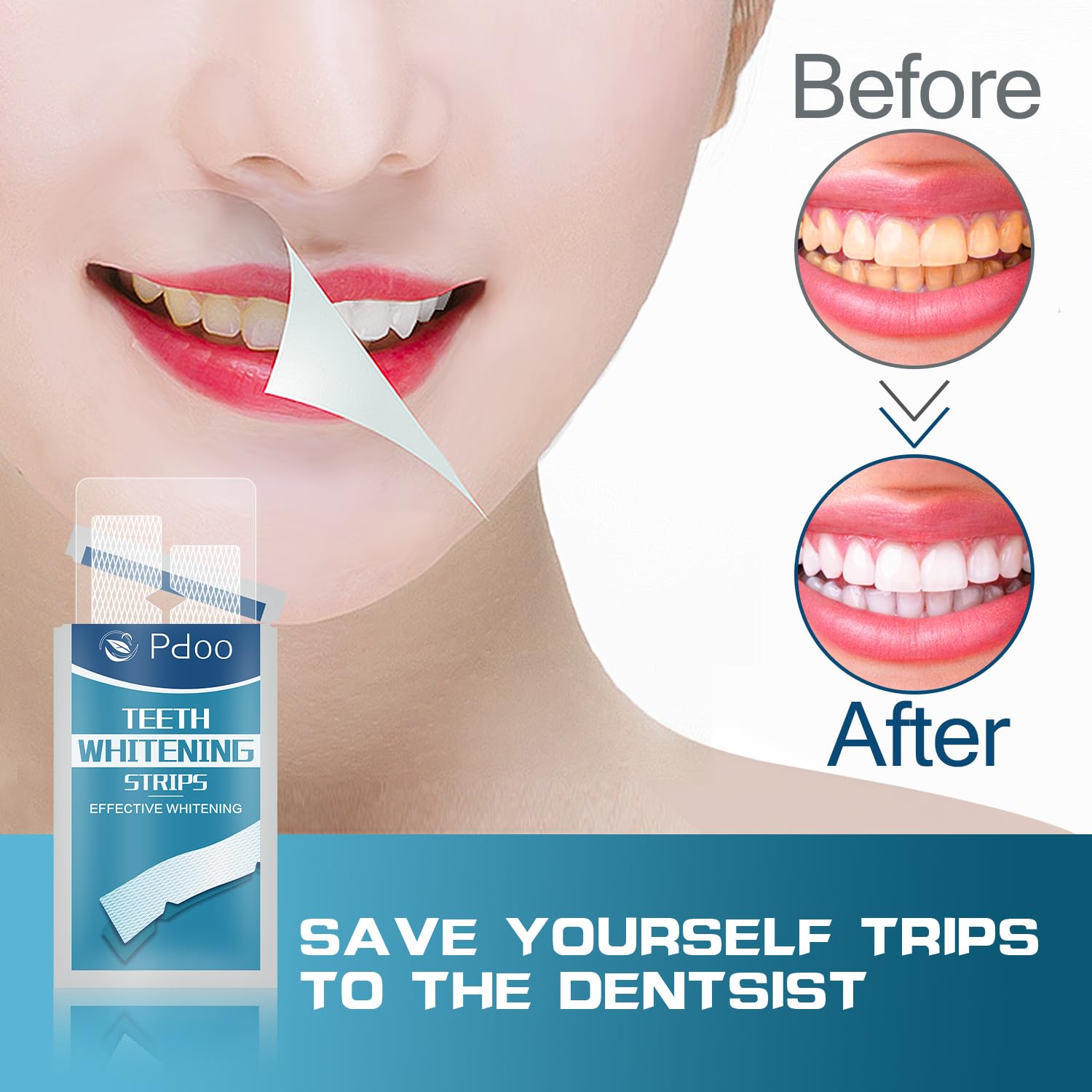 Purple Teeth Whitening Strip 20 Non-Slip Strips - Whitening for Teeth Sensitive, Professional Teeth Whitening Strips, Fast Remove Smoking, Coffee, Wine Stains, Teeth Whitening Kit Pack