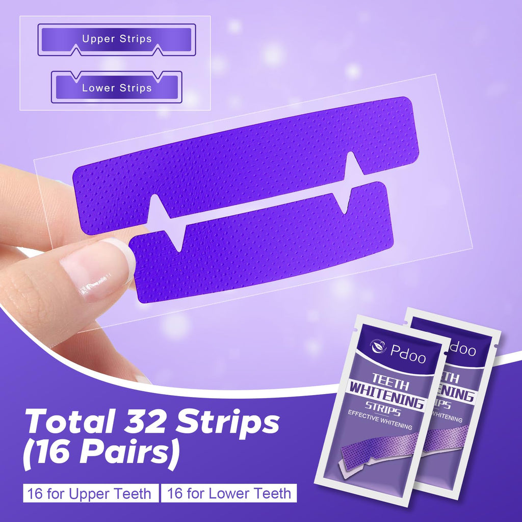 Purple Teeth Whitening Strip 20 Non-Slip Strips - Whitening for Teeth Sensitive, Professional Teeth Whitening Strips, Fast Remove Smoking, Coffee, Wine Stains, Teeth Whitening Kit Pack