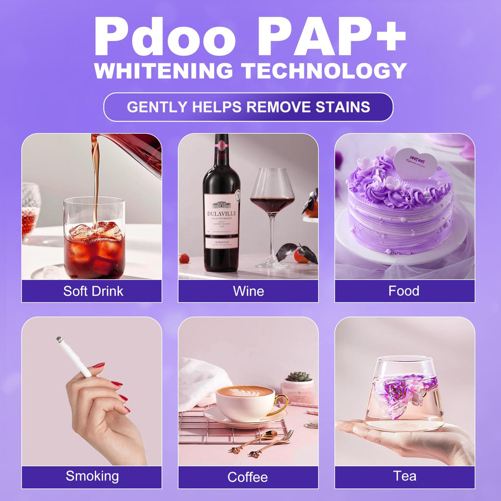 Purple Teeth Whitening Strip 20 Non-Slip Strips - Whitening for Teeth Sensitive, Professional Teeth Whitening Strips, Fast Remove Smoking, Coffee, Wine Stains, Teeth Whitening Kit Pack