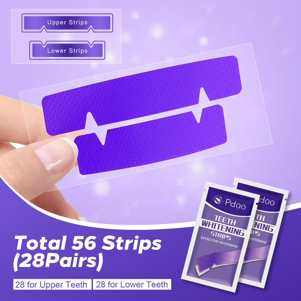 Purple Teeth Whitening Strip 20 Non-Slip Strips - Whitening for Teeth Sensitive, Professional Teeth Whitening Strips, Fast Remove Smoking, Coffee, Wine Stains, Teeth Whitening Kit Pack