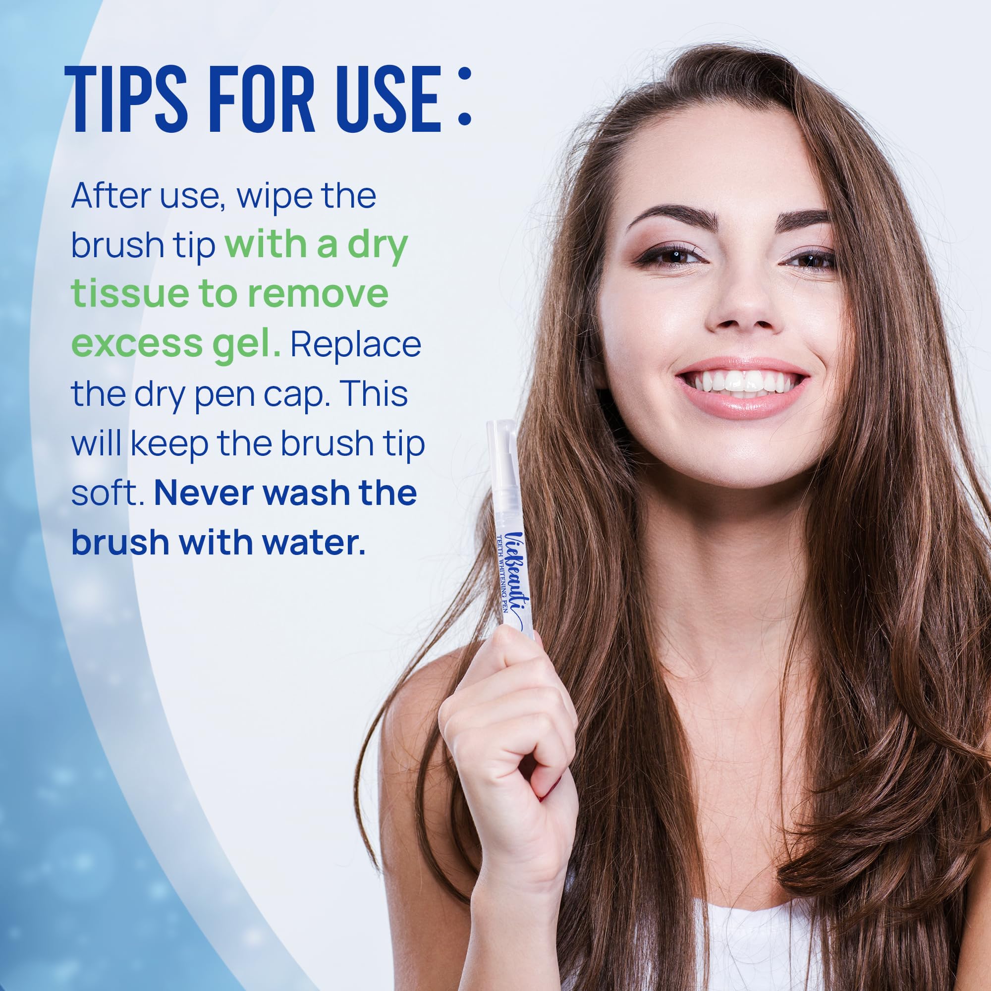 VieBeauti Teeth Whitening Pen Gel: 30+ Uses - Teeth whitening Gel with Professional Formulation and Ingredients, No Sensitivity, Travel-Friendly, Beautiful White Smile Mint
