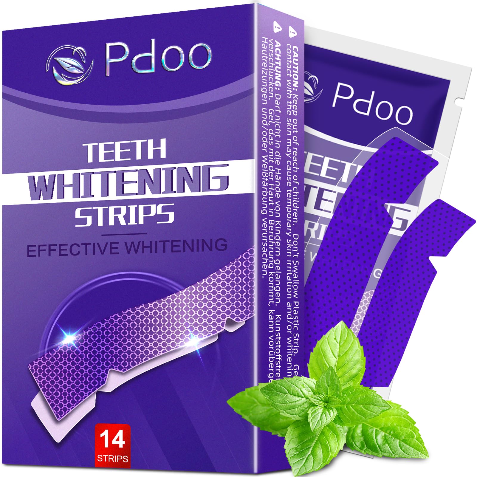 Purple Teeth Whitening Strip 20 Non-Slip Strips - Whitening for Teeth Sensitive, Professional Teeth Whitening Strips, Fast Remove Smoking, Coffee, Wine Stains, Teeth Whitening Kit Pack