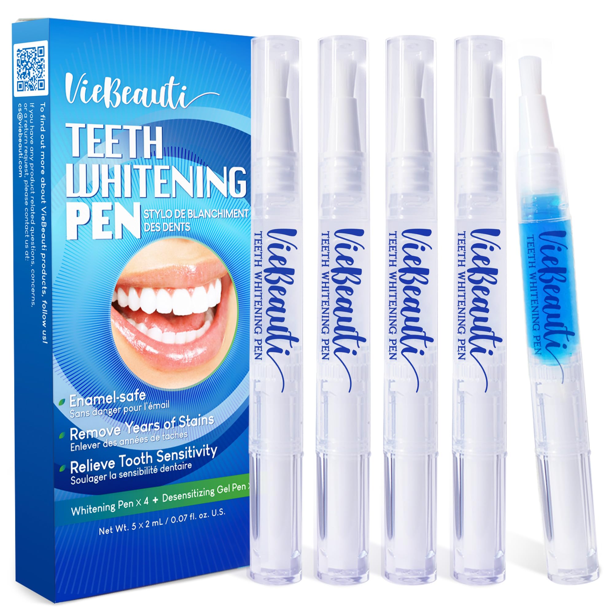 VieBeauti Teeth Whitening Pen Gel: 30+ Uses - Teeth whitening Gel with Professional Formulation and Ingredients, No Sensitivity, Travel-Friendly, Beautiful White Smile Mint