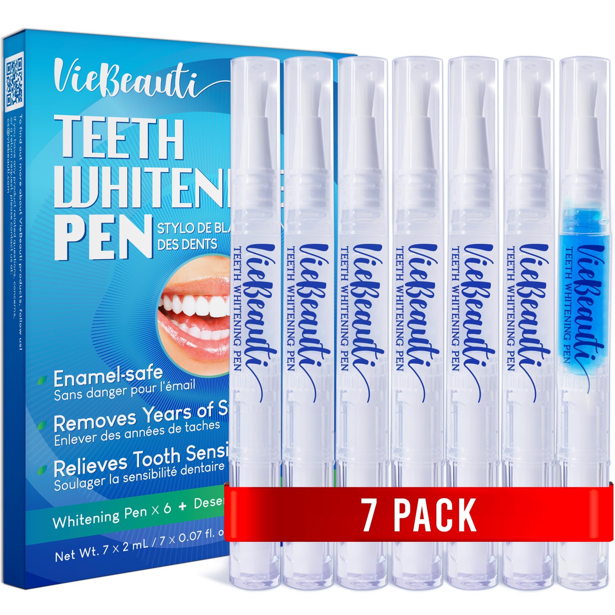 VieBeauti Teeth Whitening Pen Gel: 30+ Uses - Teeth whitening Gel with Professional Formulation and Ingredients, No Sensitivity, Travel-Friendly, Beautiful White Smile Mint