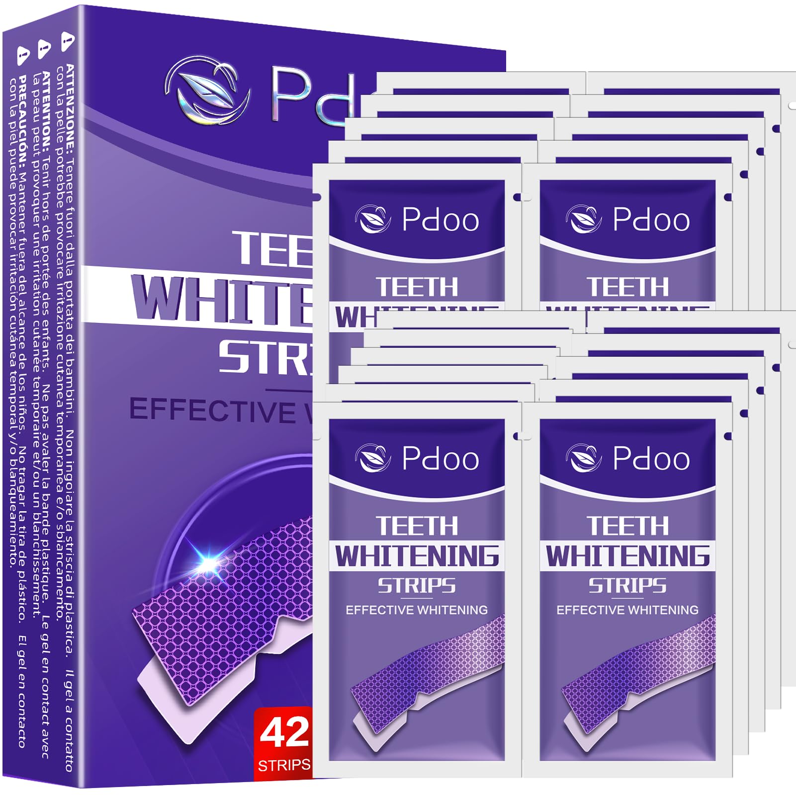 Purple Teeth Whitening Strip 20 Non-Slip Strips - Whitening for Teeth Sensitive, Professional Teeth Whitening Strips, Fast Remove Smoking, Coffee, Wine Stains, Teeth Whitening Kit Pack